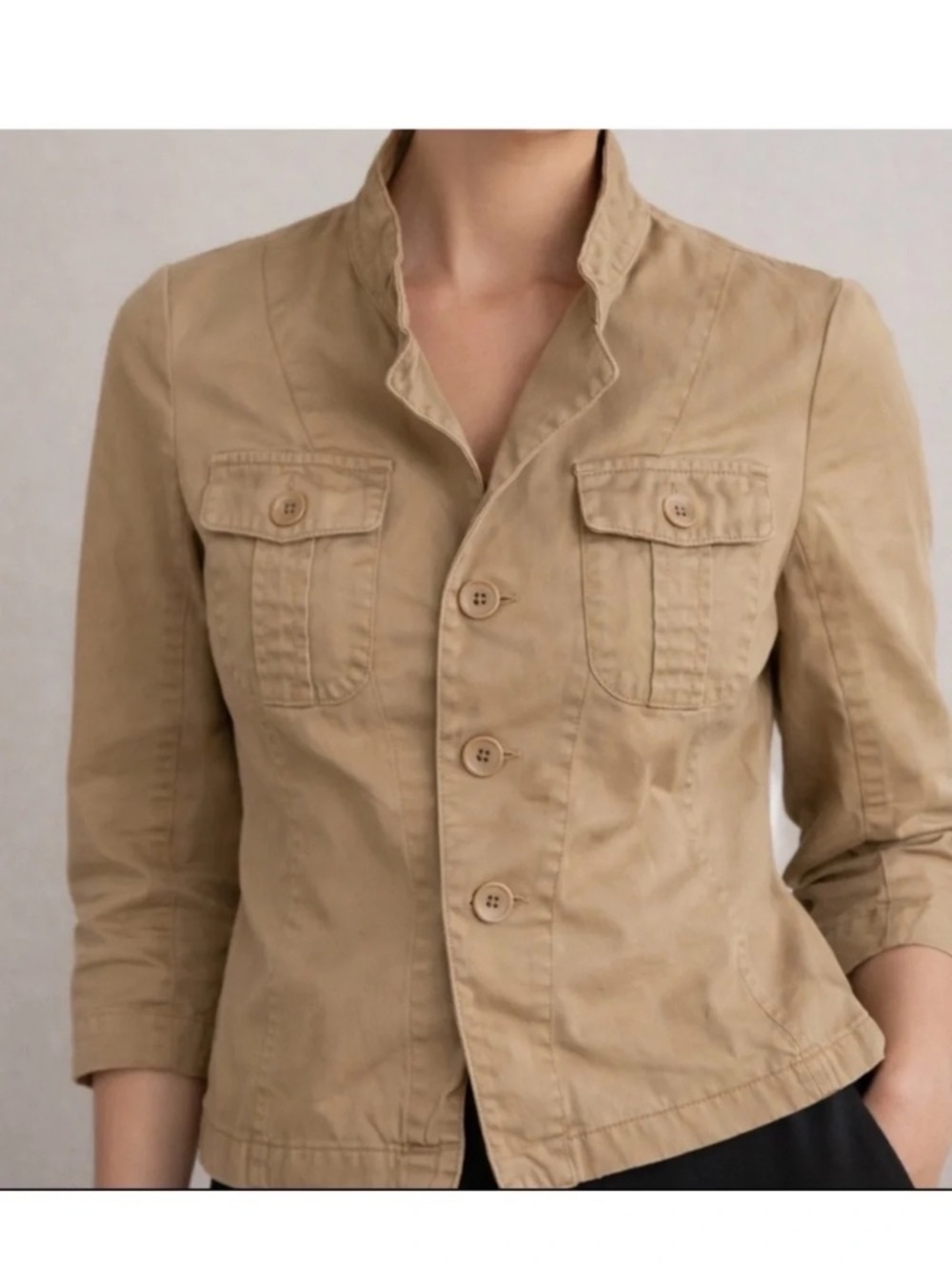 Club Monaco Tan Utility Jacket Button Front Small